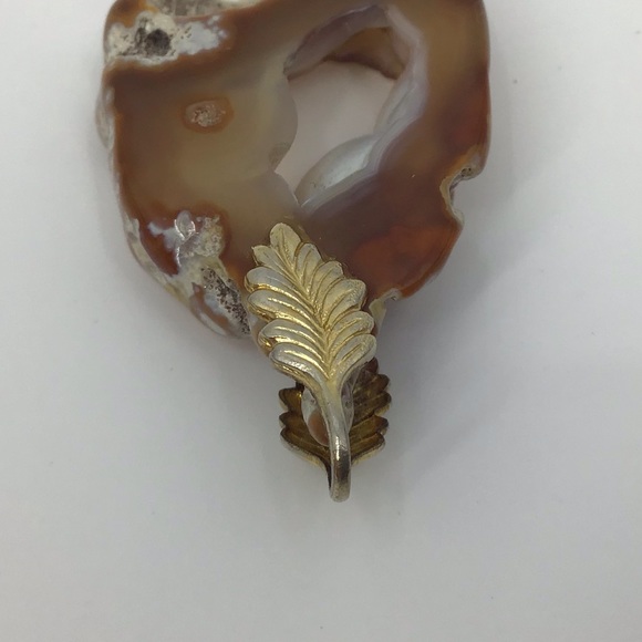 2/$25 Vintage Brown Agate Slice Pedant - Picture 14 of 16